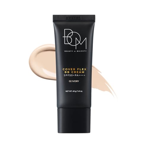 BOM Cover Flex BB Cream SPF50+PA++++ 02 IVORY – BB Crema Coreana SPF50+ PA++++, Centella Asiática, Niacinamide, Adenosina y Ácido Hialurónico | K-Beauty 40g