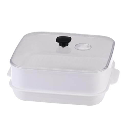 DOITOOL 電子レンジ対応耐熱蒸し器 正方形単食品蒸しボウル 素材 接触 底部滑り止め設計 冷蔵保存可能 耐熱 通気性良好 簡単時短調理用