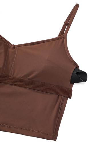 Image of CRZ YOGA Butterluxe Sweetheart Crop Tank Tops | Light Support, Removable Pads, Yoga, Extremely Soft, U Back, Adjustable Spaghetti Straps, Longline Sports Bras for Women