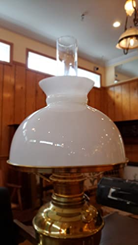 Image of B&P Lamp 9 7 /8 Inch Fitter Opal White Student Shade With Classic Vintage Dome Shape and Plain Top