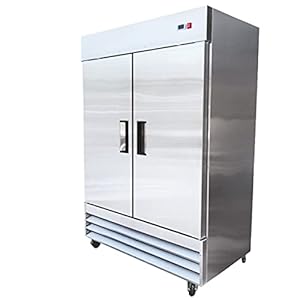 Commercial Refrigerator 2 doors Stainless Steel Solid 54″ Width, Capacity 43Cuft, 110V for Restaurant Kitchen Cooler Fridge all32dup1