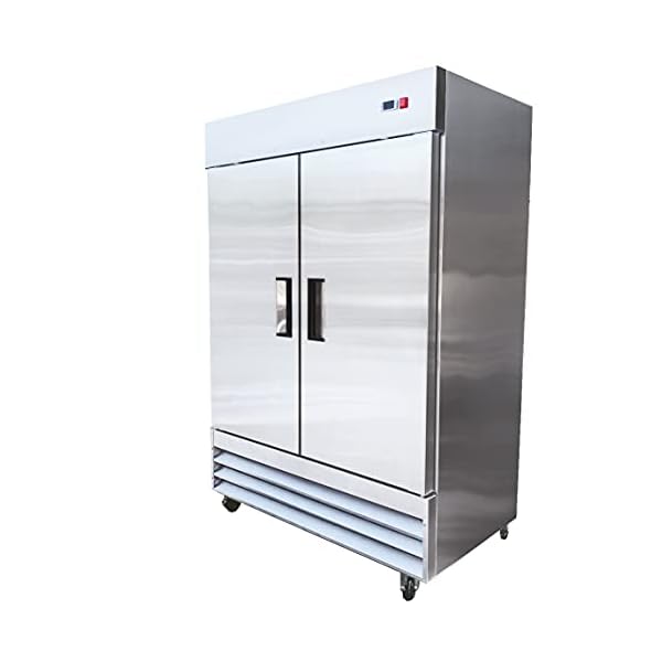 Commercial Refrigerator 2 doors Stainless Steel Solid 54″ Width, Capacity 43Cuft, 110V for Restaurant Kitchen Cooler Fridge all32dup1
