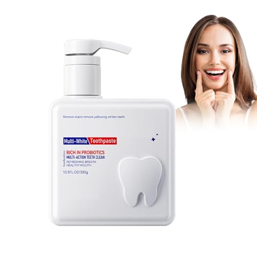 Rostblant Dentífrico Blanqueador Cuidado Oral 300g, Dentífrico Probiótico, Dentífrico Blanqueador Protector, Para un aliento fresco y unos dientes fuertes