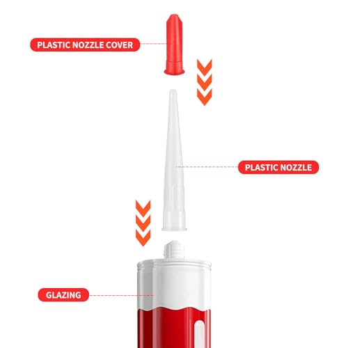 32 Sets Kartuschenspitzen, Silikon Spitzen, Kartuschendüsen Spitzen Set, Silikon Tüllen, Silikondüsen, Silikonkartuschen Düsen, Silikontüllen Abdichten Kappen, Küche Haushalt Dichtmittel Werkzeug