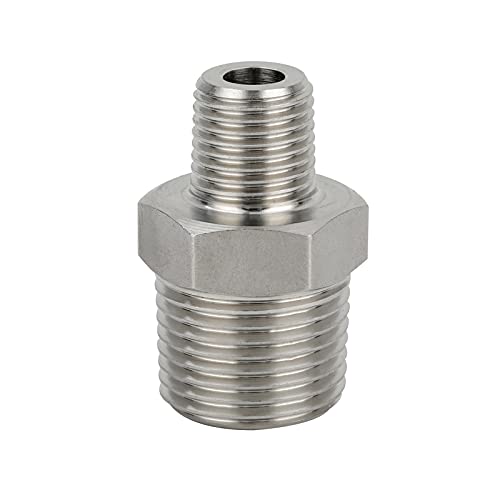 Image of Metalwork Stainless Steel 304 Reducing Pipe Fitting, Reducer Hex Nipple, 1 inch NPT Male x 3 /4 inch NPT Male, 1 Pc