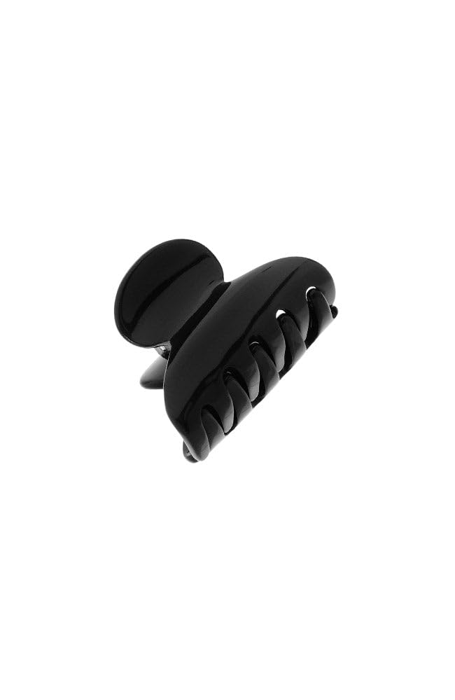 France Luxe Black Hair Clip for Thin or Short Hair, French Mini Couture Claw Clip for Women, Strong No Slip Hold, Gentle Grip, Lightweight, Polished