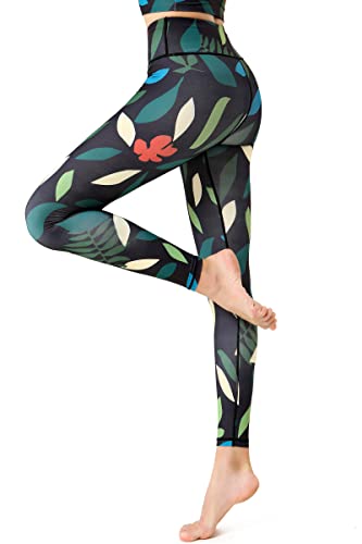 HAPYWER - Leggings deportivos para mujer, mallas de compresión y polainas, diseño de polainas de cintura alta, antielilitis, pantalones de fitness, X054, S