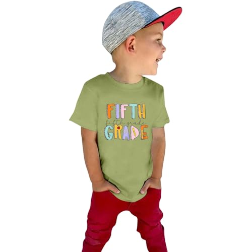 First Day of Fifth Grade Kids Back to School T-Shirt Girls Boys Short Sleeve Crewneck Tops Shirt Classic School Tees3