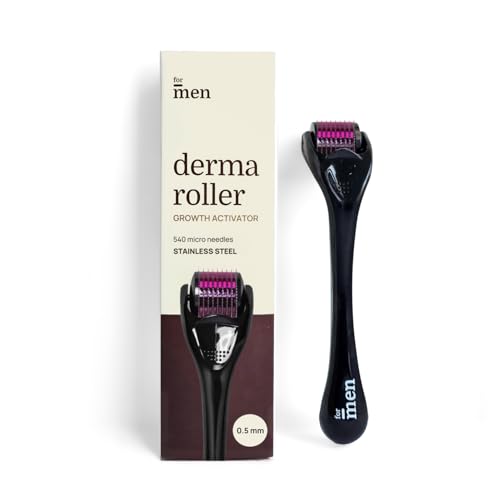 Image of ForMen Derma Roller 0.5mm for Hair & Beard Care | 540 Stainless Steel Needles for Regrowth | Supports Scalp Activation, Repair Damage, Hair Thickness & Beard Grooming