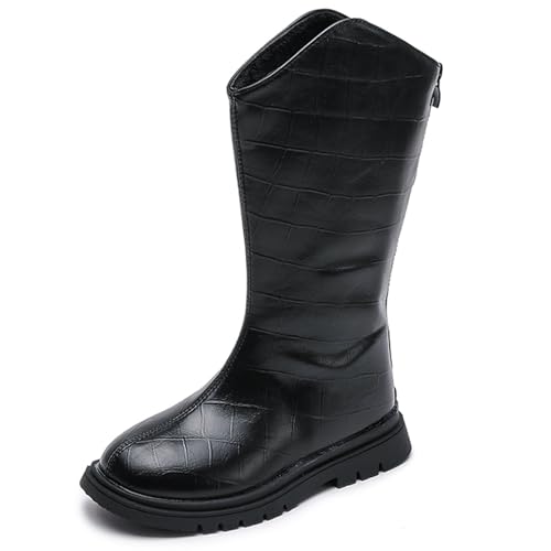 Girls Cute Zip-up Knee High Boots Warm Fur-Lined Snow Boots Costume Ridding Long Boots