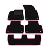 COLOR: moqueta negra, borde fucsia, costura negra.