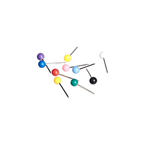 AmazonBasics 1/8-Inch Push Pins Map Tacks 10 Colors (Each Color 100 PCS) - 1000-Pack