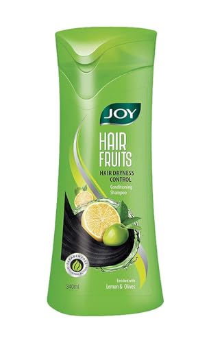 Image of Joy Hair Fruits Hair Dryness Control Conditioning Shampoo Enriched with Lemon & Olives, 340 ml