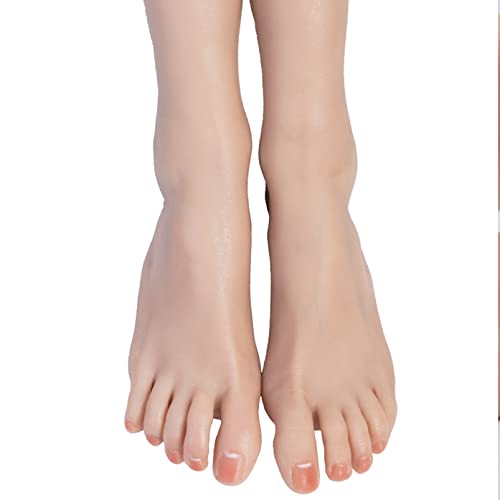 yeah-hhin Mannequin-Silikonfuß, 1 Paar Simulationshaut Weibliches Gefälschtes Fußmodell Für Anzeige, Nagelkunst, Sammeln, Tätowierung,Bone Style Cover