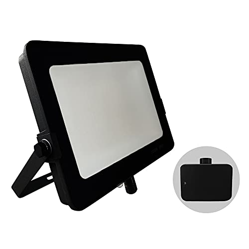 G.W.S® Infinity 100W 9000-10000Lms, Black Casing Outdoor IP65 Waterproof LED Floodlight with Photocell Dusk Till Dawn Sensor, Cool White (6000K), Energy Saving Security Light