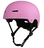 Tourdarson Skateboard Helmet Certified Impact Resistance Ventilation Protection for Multi-Sports Cycling Skateboarding Scooter Roller Skate Inline Skating Rollerblading Longboard (Pink, Medium)