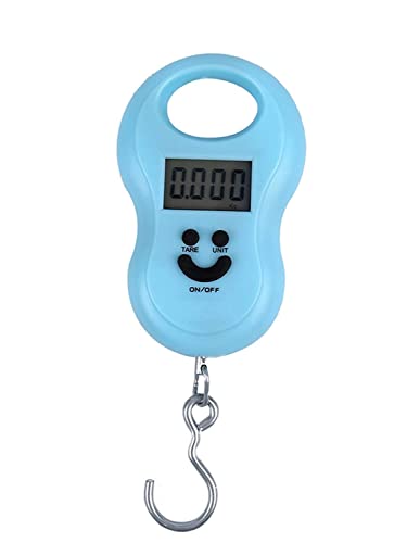 Mengshen Balance Digitale de Bagage, Balance électronique Steableard 110lb / 50kg de Protable pour la Chasse à la Ferme d'usine à la Maison extérieure avec Fonction de Tare Bleu