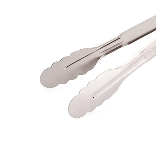 Pinzas de Cocina de Acero Inoxidable para Alimentos, para Catering, ensaladas, Parrillas, Buffet, duraderas, fáciles y cómodas de Limpiar (Medianas)