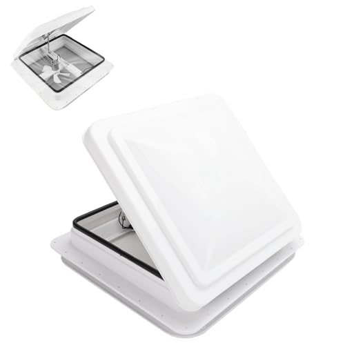 Fenêtre de toit pour camping-car, 40 x 40 cm, hublot ouvrant manuellement avec ventilation forcée silencieuse et moustiquaire pour caravane camping lucarne