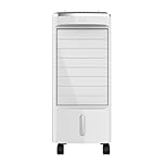 EVVO Climatizador Evaporativo CLIMA AC650. Potencia: 65 W, Depósito: 3,5 L, 3 velocidades ajustables, Oscilación automática de 70º, Ruedas multidireccionales, Incluye 2 acumuladores de frío