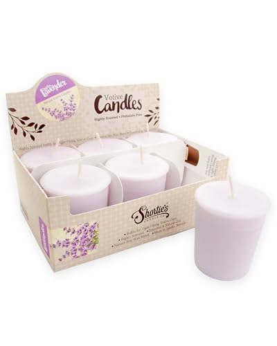 Pure English Lavender Soy Votive Candles - Scented with Essential & Natural Oils - 6 Purple Natural Votive Candle Refills - Flower & Floral Collection