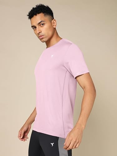 Image of TECHNOSPORT Men's Slim Fit Polyester Activewear Sports T-Shirt with Moisture-Wicking Comfort for Workout, Running & Gym
