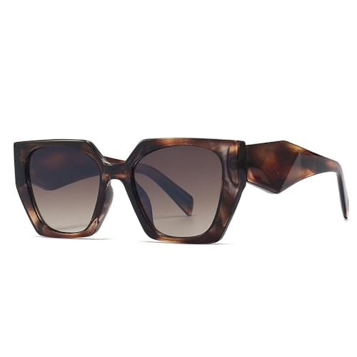 Lunettes de soleil rétro polygonales œil-de-chat aux finitions géométriques premium