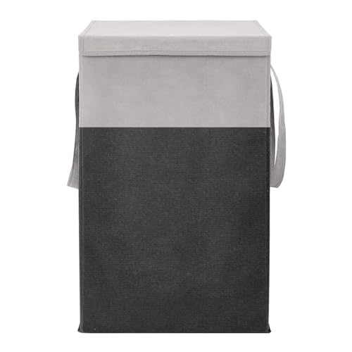 Image of HomeSpire (75 LTR) 2 Pcs Clothes Basket Toy Storage Box | Foldable Laundry Bag | Lid & Handles | Clothes Dress Bin | Washing Cloth Basket | Dhakkan Box|Black