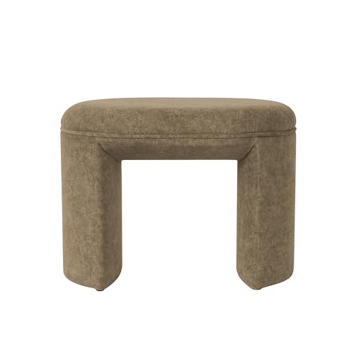 Image of HomePop 24 inch Quinn Modern Ottoman - Mocha Velvet