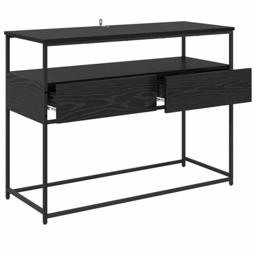 Table console noire avec rangement pour optimiser l'espace - 6