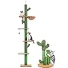 PAWZ Road 23 Inches Cactus Cat Scratching Post Bundle with Cactus Floor to Ceiling Cat Tree with Adjustable Height(90-108 Inches)