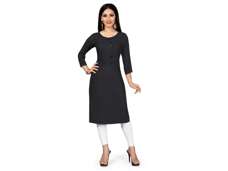 FABTHREADS Elegant Casual Plain Kurti