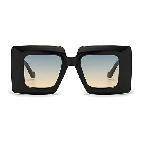 Image of COTIA Vintage Oversized Square Flat Top Stripe Sunglasse for Women Large Frame Sun Glasses Men Wide Leg Shades