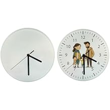 20PCS Sublimation Blank Glass Photo Frame with Glossy Round Clock for Heat Transfer Printing