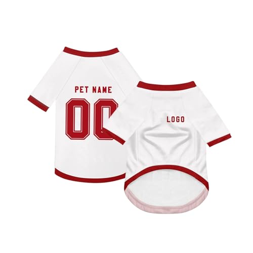 Personalisiert Haustiere Fußball Trikot mit Name/Nummer/Logo Benutzerdefinierte Sommer T-Shirts für Katzen Hund Klein mittelgroße bis große