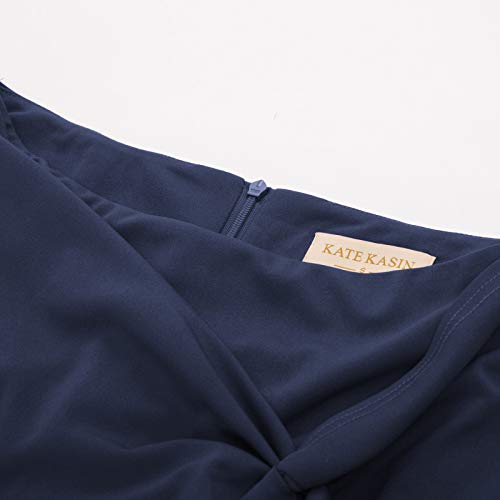 Image of Kate Kasin Wear to Work Pencil Skirts for Women High Waist Stretchy Knee Length Pencil Skirt(Navy Blue, X-Large)