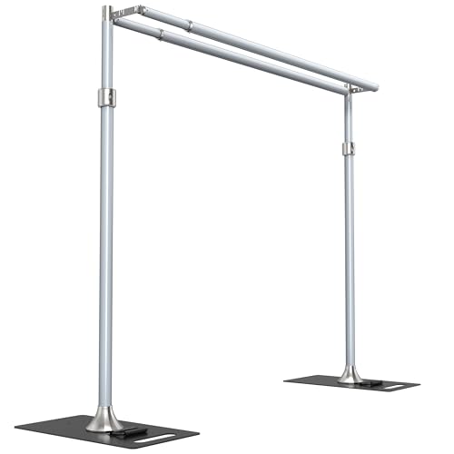 ALTSON Photo Backdrop Stand Heavy Duty 9.2x9.2Ft Double Crossbar Pipe and Drape Stand Kit Adjustable Metal Frame Background Stand with Flat Base for Wedding Party Birthday Photography Decoration