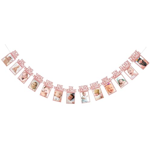 ZIRANU Baby's Growth Record 12 Month Photo Frame Set Easy to Use and Long Lasting