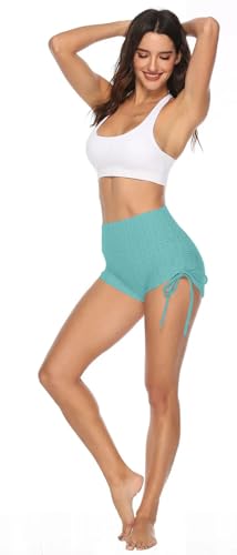 Image of Shasmi Women's Workout Yoga Shorts, High Waisted Drawstring Scrunch Booty Shorts Ruched Butt Lift Athletic Running Tights (Shorty 76)