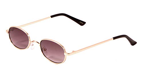 Slim Metal Small Oval Classic Round Sunglasses