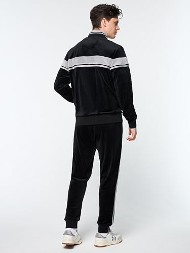 Sergio Tacchini Damarindo Velour Track Jacket- Black Beauty4