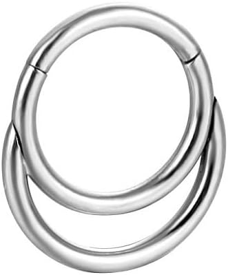 ZMANYIJEW 16G Minimalist Lines Septum Rings Stacked Gold Septum Ring Septums Clicker Nose Ring Piercing for Women Men