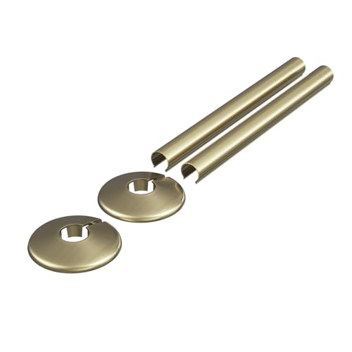 Milano Brushed Gold 15mm Heated Towel Rail Radiator Clip On Pipe Cover Kit