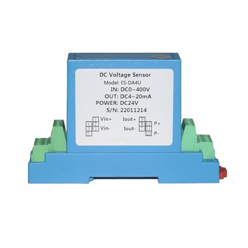 LDHJBNAC DC 0-1000V Voltage Transducer RS485 Output Transmitter Detector 4-20mA Analog Output 35mm Standard Rail High Voltage Sensor(DC0-380V Input,0-5V Output_DC12V PWR)