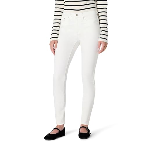 Amazon Essentials Jean Skinny Très Extensible, Taille Haute Femme, Blanc, 42