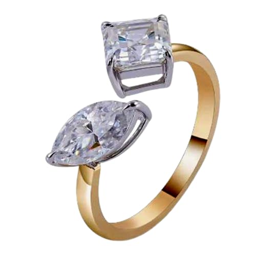 Bague de fiançailles moissanite, le cadeau parfait pour femme en argent plaqué or RNG-1314