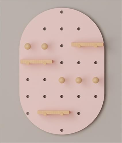 Organiseur mural en bois perforé rose 40x60 cm pour rangement bureau à domicile