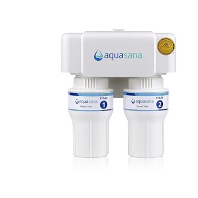 Aquasana Under Sink Water Filter | 2-Stage Filtration | Reduces up to 99.99% of PFAS, Lead, Chlorine, Cysts, & More | Under Counter Drinking Water Filter | AQ-6200-NF