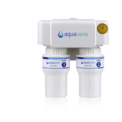 Image of Aquasana Under Sink Water Filter | Claryum 2-Stage Filtration | AQ-6200-NF | Reduces Lead, PFAS, Microplastics, Chlorine, Bad Taste & Odor | WQA Certified | No Faucet | 500 Gal | 1-Year Warranty