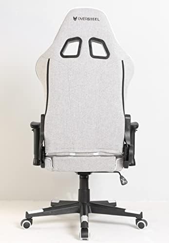 Oversteel ULTIMET - Professional Gaming Chair, Breathable Fabric, 2D Armrests, Height Adjustable, 180º Reclining Backrest, Gas Piston Class 3, Up to 120Kg, Grey Colour